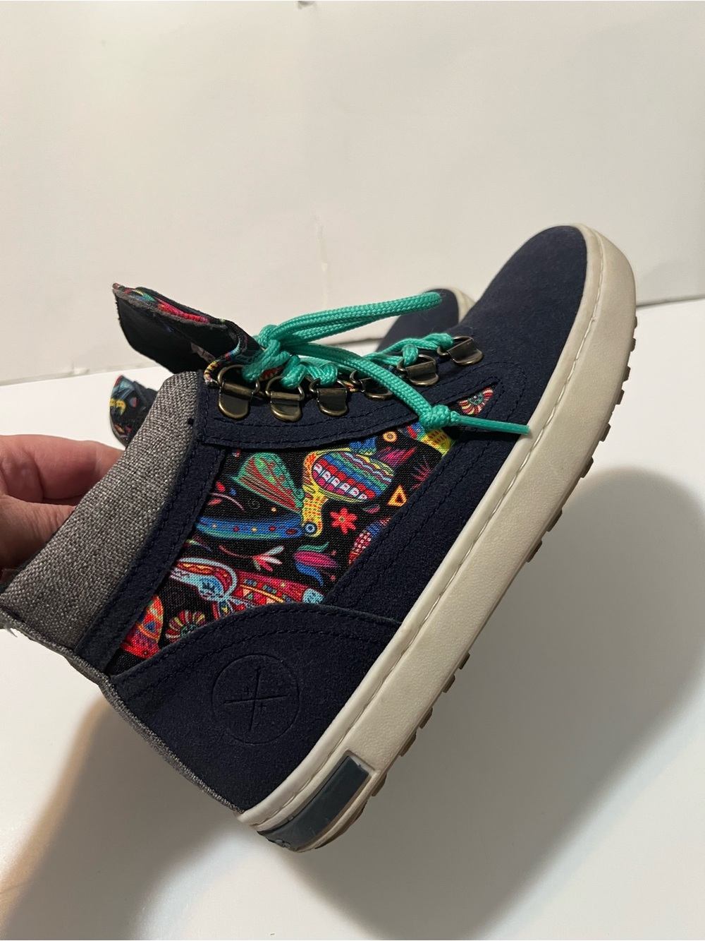 INKKAS Zocalo Vegan Camping Boots Floral Bird Design Boho Skater SZ 7 - Picture 7 of 13